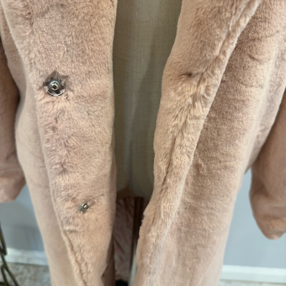 Juicy Couture Light Pink Faux Fur Long Teddy Trench Size Small - Reemoly - Picture 7 of 16